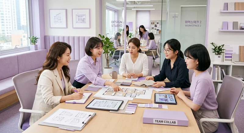 시내 중심가 카페 라벤더 인테리어